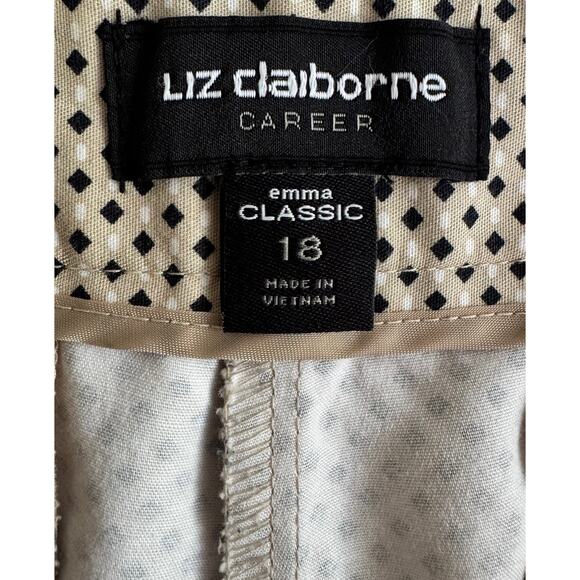 LIZ CLAIBORNE Career Emma Classic Fit Women’s Pants Size 18 Beige Work Classic - Picture 8 of 9